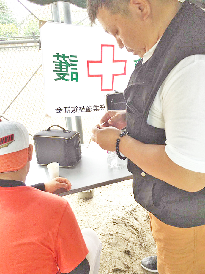 【公益社団法人　大阪府柔道整復師会】地域での救護活動を行っております。
